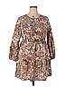 Shein Paisley Baroque Print Batik Brown Casual Dress Size 2X (Plus) - photo 1