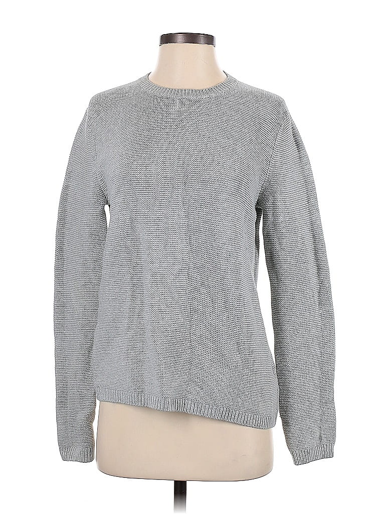 Banana Republic 100% Cotton Solid Gray Pullover Sweater Size S - 84% ...