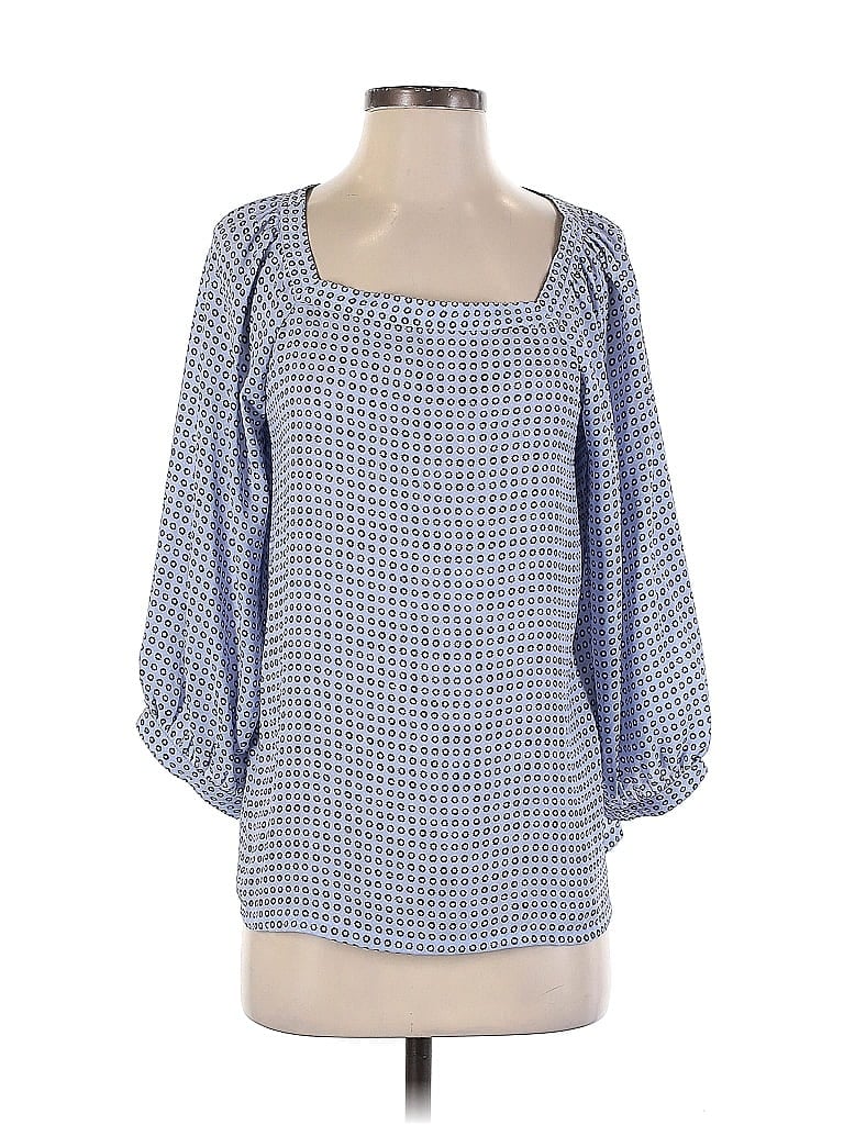Ann Taylor LOFT 100% Polyester Blue Long Sleeve Blouse Size S - photo 1