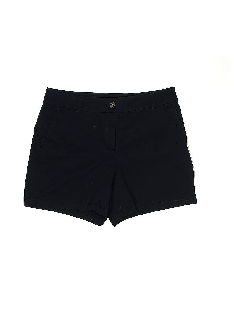 Ann Taylor LOFT Outlet 100% Cotton Solid Black Khaki Shorts Size 12 - photo 1