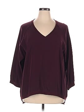 R | Label 3/4 Sleeve Silk Top (view 1)