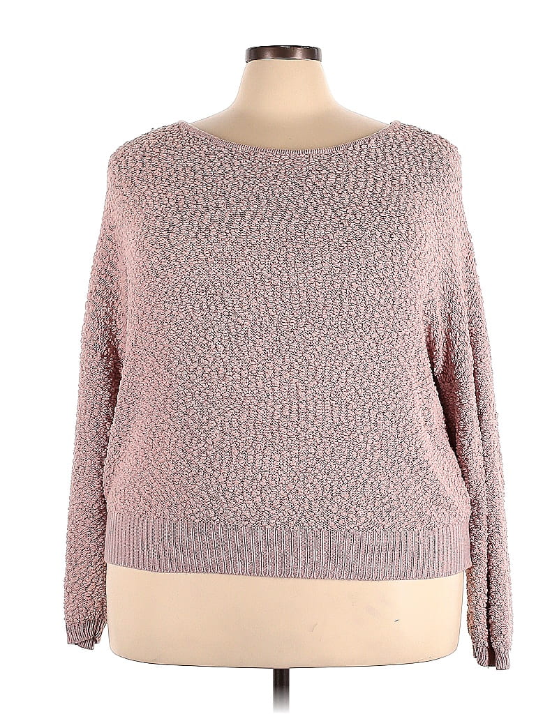 Jolie Moi Marled Tweed Pink Pullover Sweater Size 3X (Plus) - photo 1