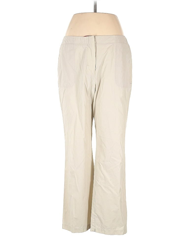 Petite Sophisticate 100% Cotton Solid Ivory Dress Pants Size 12 - photo 1