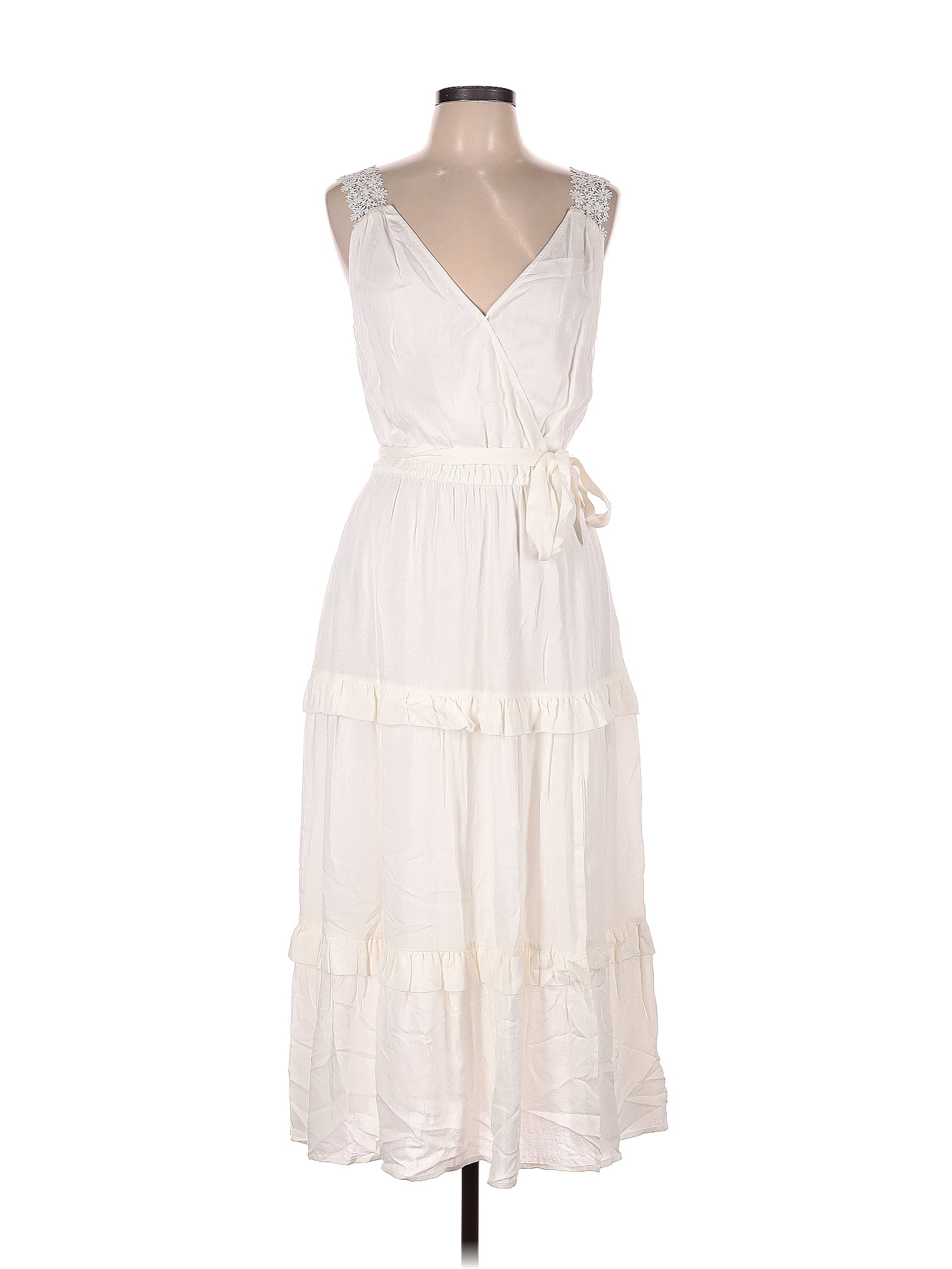 Paige 100% Rayon Ivory Casual Dress Size M - 71% off | ThredUp