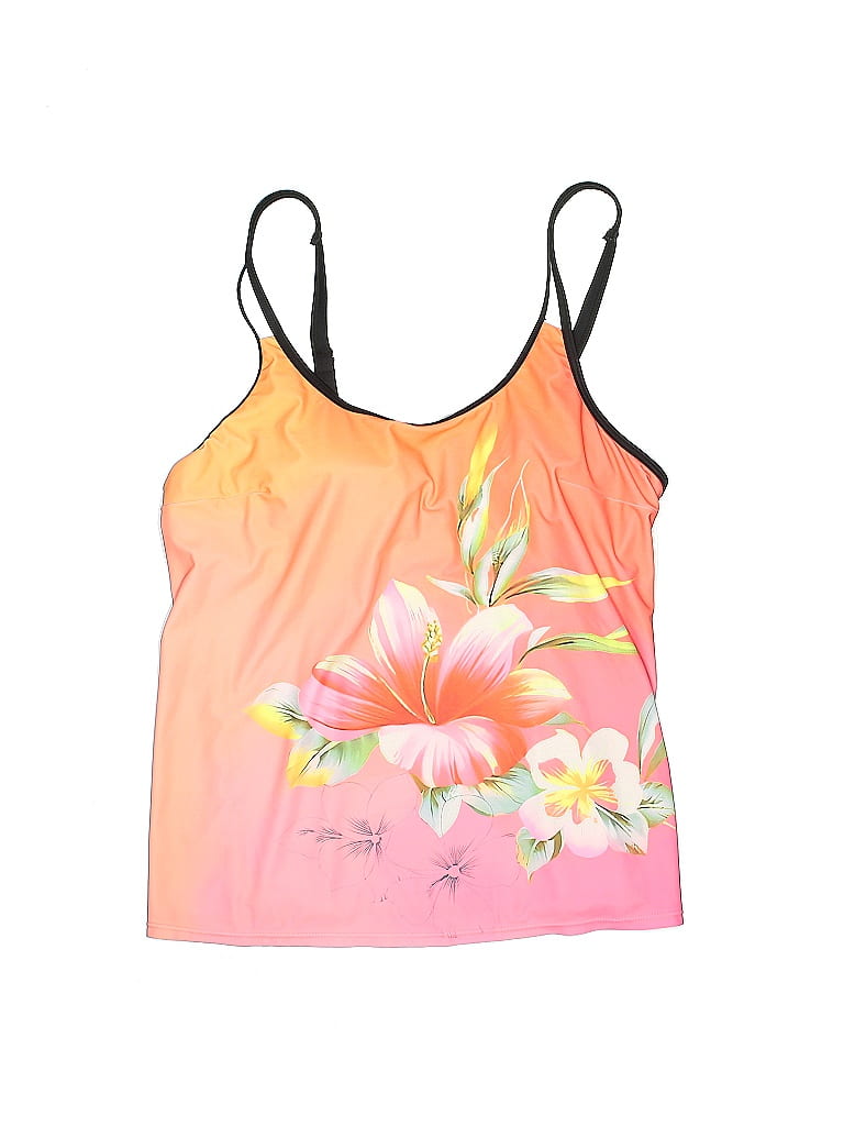 Unbranded Floral Motif Floral Orange Swimsuit Top Size XL - photo 1