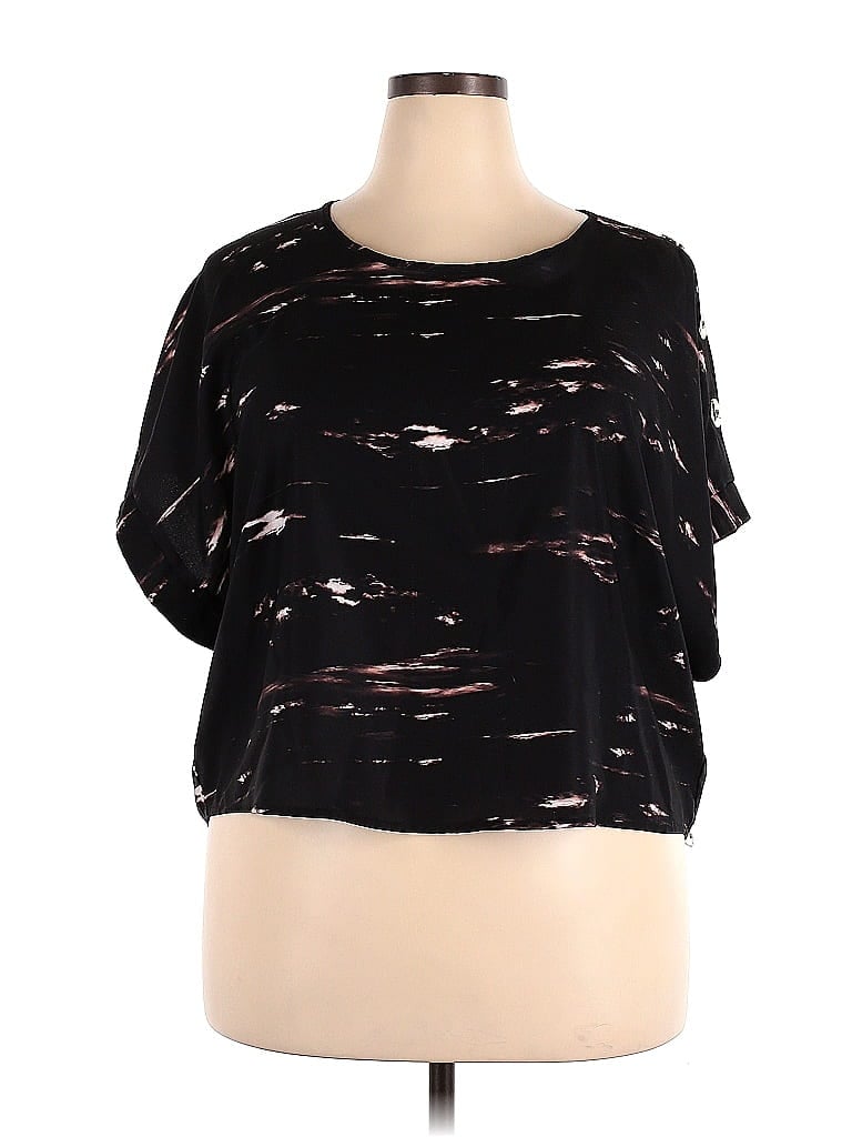 City Chic 100% Polyester Black Short Sleeve Blouse Size 20 (Plus) - photo 1