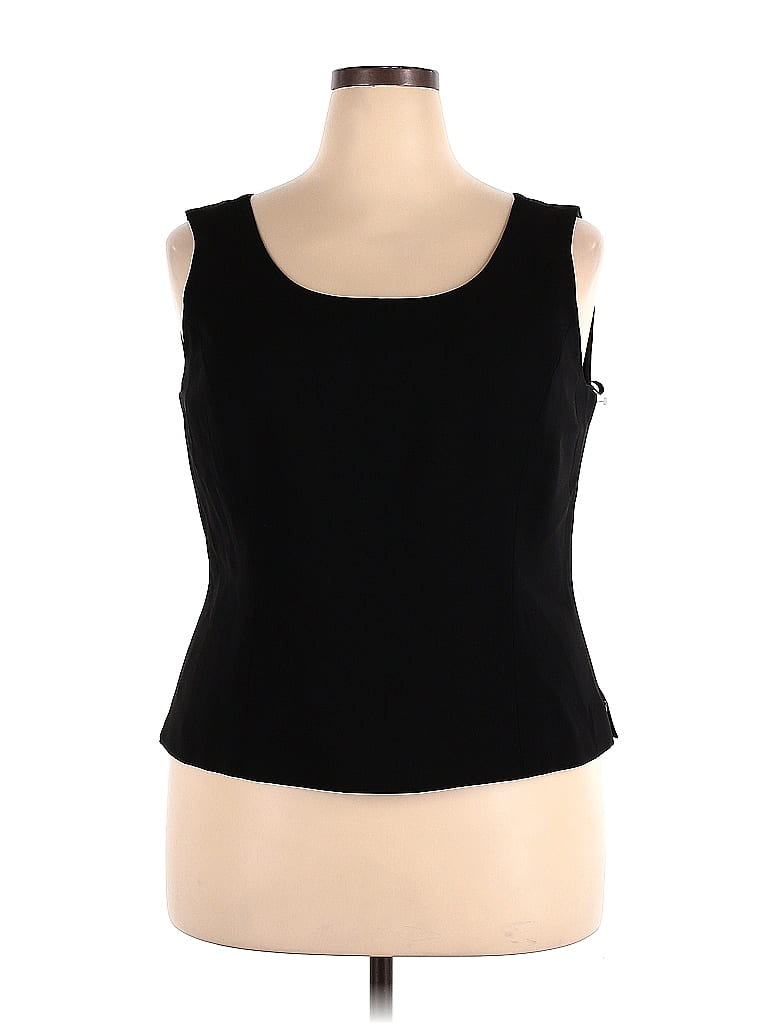 Kasper 100% Polyester Black Sleeveless Blouse Size 18 (Plus) - photo 1
