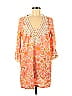 J.Crew 100% Cotton Floral Motif Orange Casual Dress Size M - photo 1