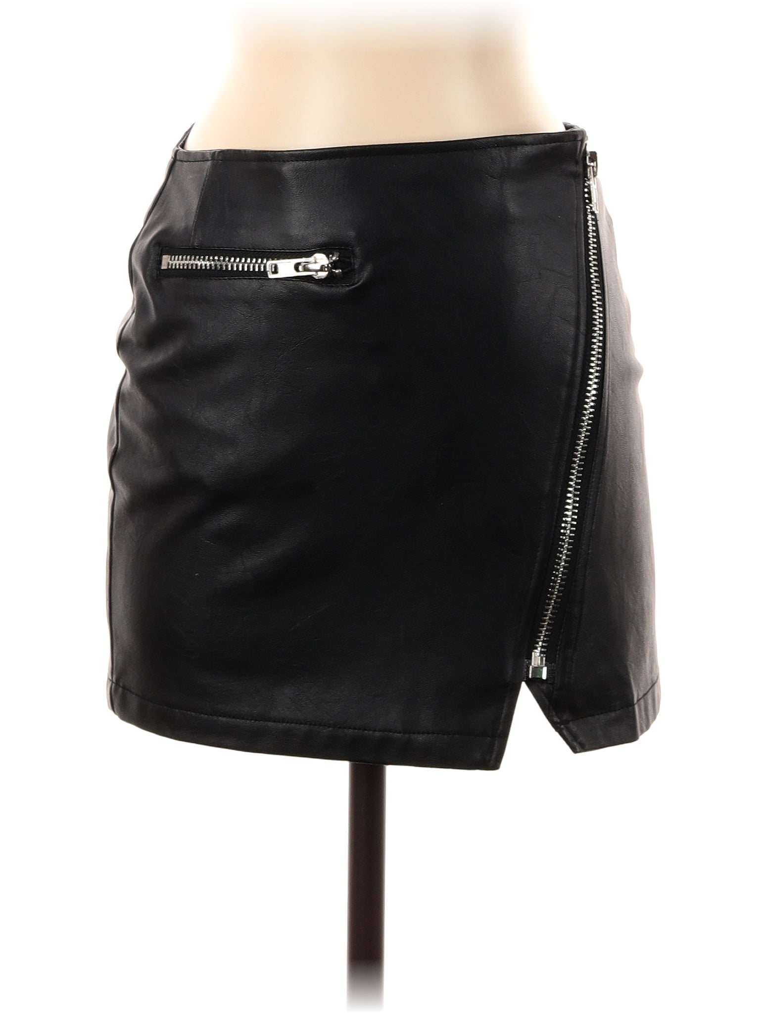 Sans Souci 100% Polyurethane Black Faux Leather Skirt Size XS - Sm - 52 ...