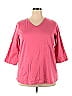 Woman Within 100% Cotton Pink Short Sleeve T-Shirt Size 22 (Plus) - photo 1