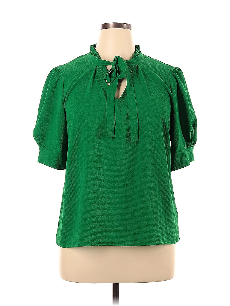 CeCe Green Short Sleeve Blouse Size XL - photo 1