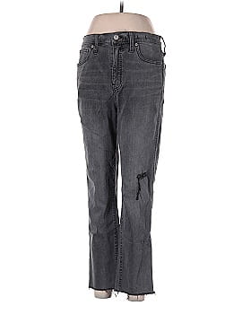 Madewell Stovepipe Jeans in Cement Wash: Raw-Hem Edition (view 1)