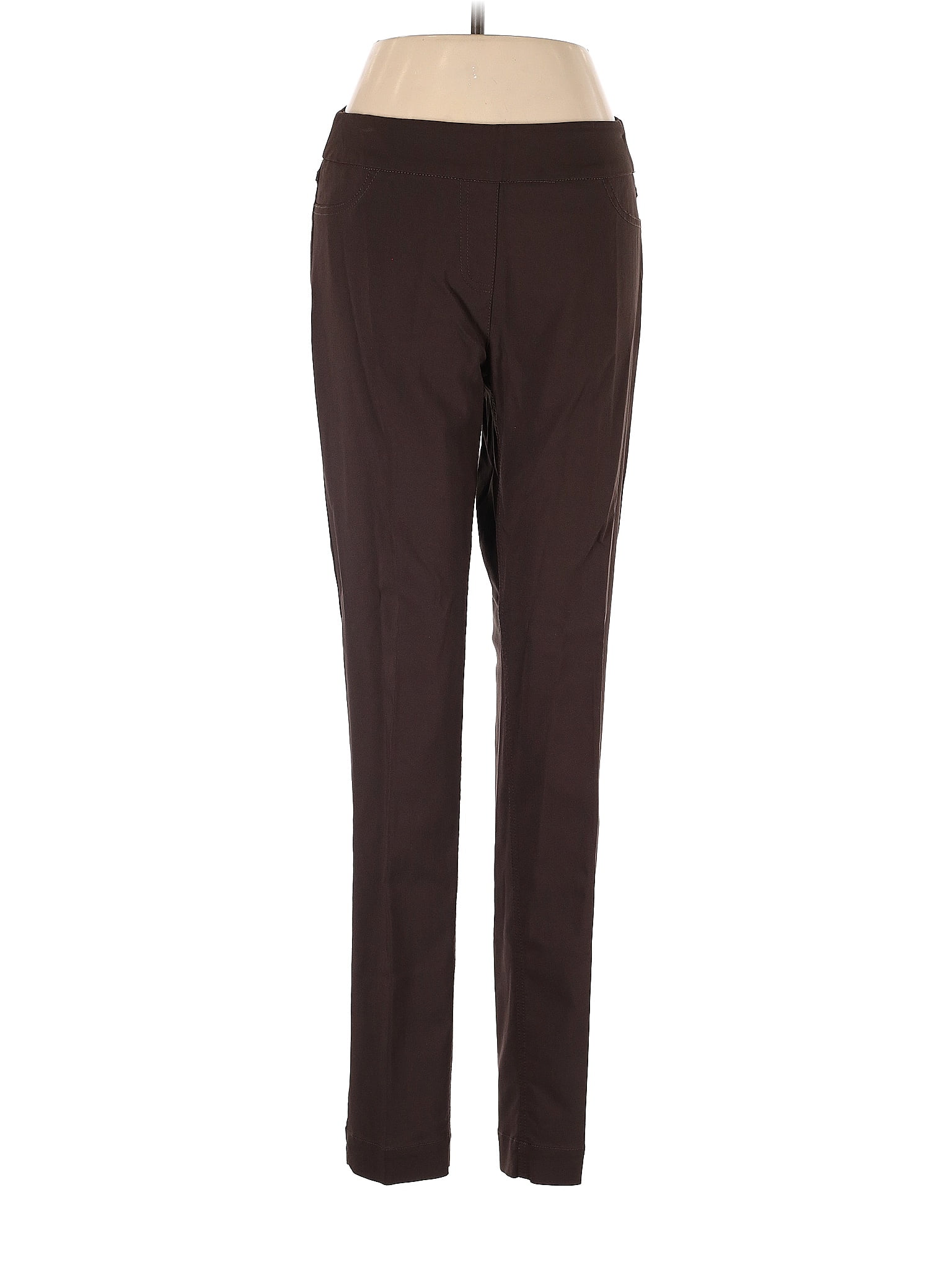 Women's Solid Crop Pant – Tummy Control Slimming Pull-On Pants | Comfortable Office, Travel & Casual Stretch Trousers - View #3