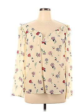 RED Valentino Long Sleeve Silk Top (view 1)