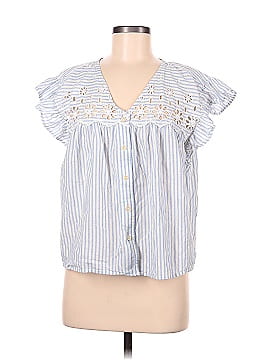 Madewell Eyelet Button-Front Shirt in Stripe (view 1)