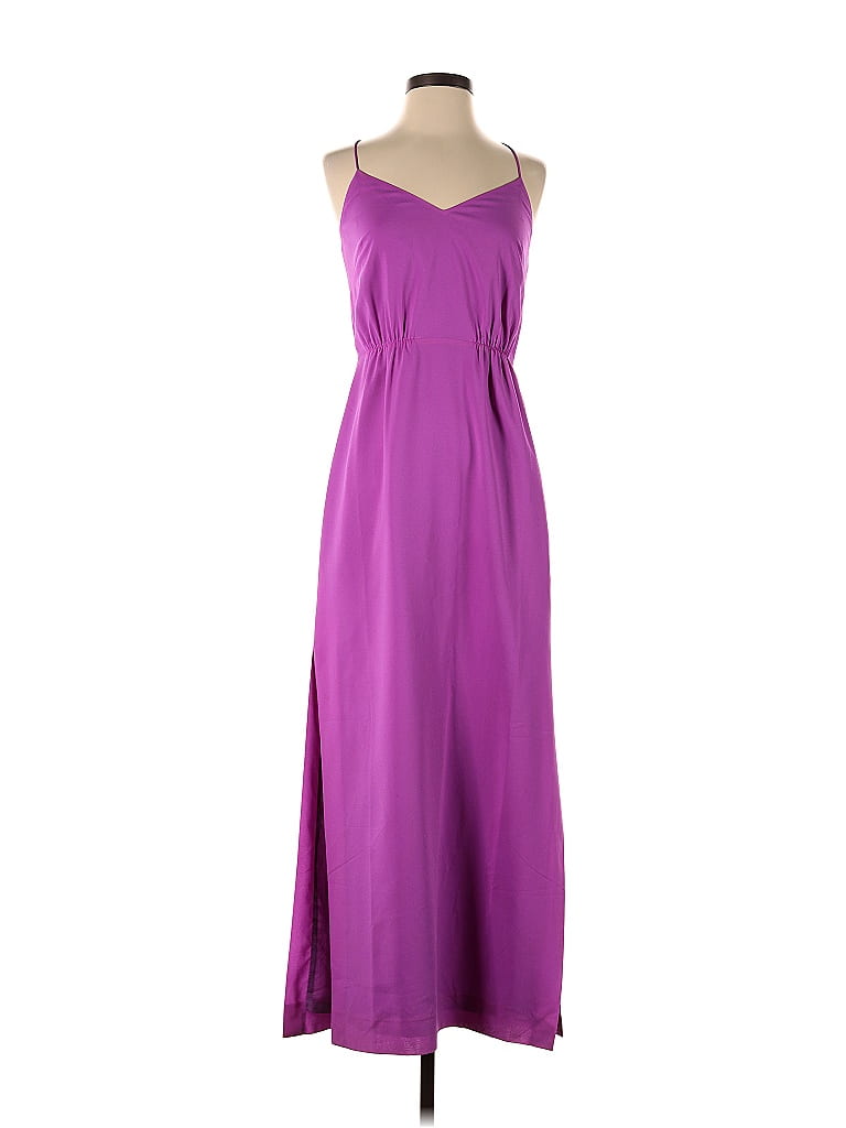 J.Crew Factory Store 100% Polyester Purple Casual Dress Size 00 - photo 1