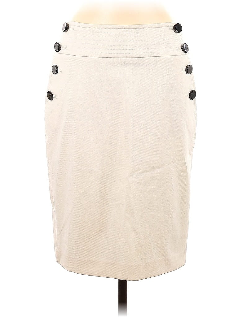 Ann Taylor LOFT Solid Ivory Casual Skirt Size 8 - photo 1