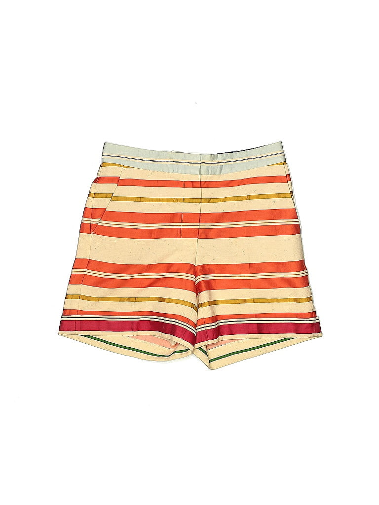 Stella McCartney Stripes Color Block Yellow Striped Silk-blend Shorts Size 42 (IT) - photo 1