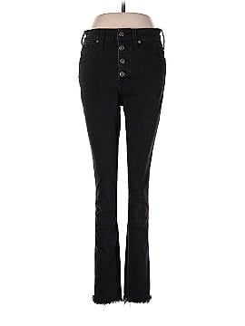 Madewell 10" High-Rise Skinny Jeans in Berkeley Black: Button-Through Edition (view 1)