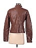 A New Day 100% Polyester Brown Faux Leather Jacket Size S - photo 2
