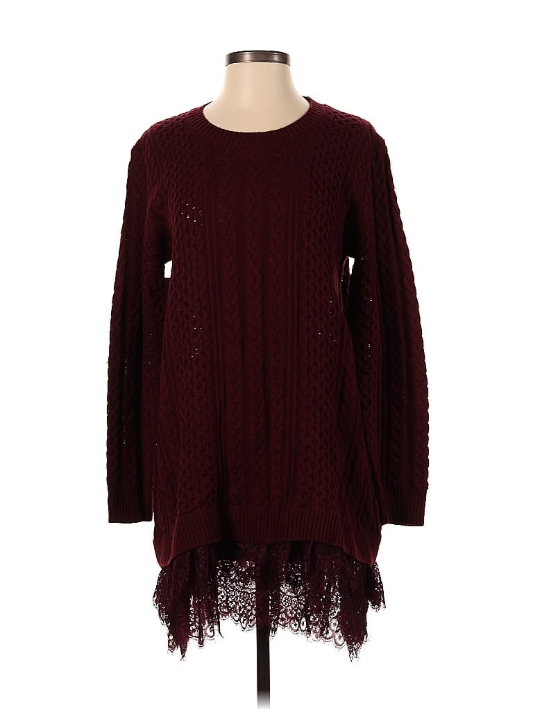 B Sharp 100% Cotton Burgundy Pullover Sweater Size S - photo 1