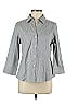 Jones New York Signature 100% Cotton Gray Long Sleeve Button-Down Shirt Size M - photo 1