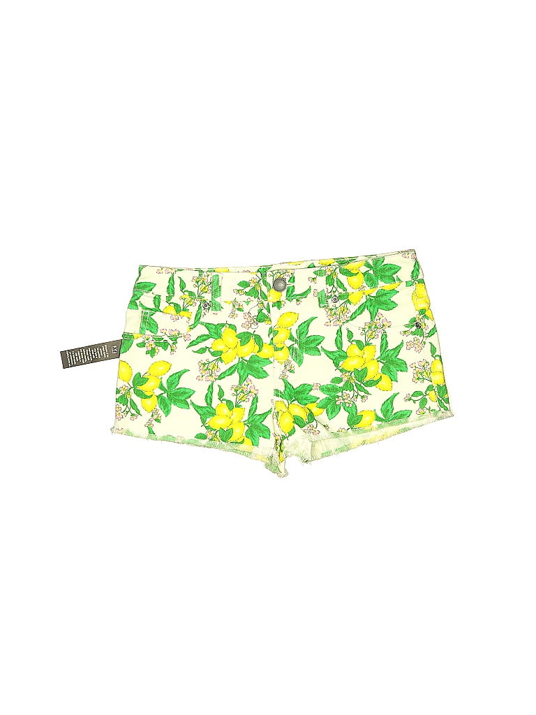 Unbranded Tortoise Floral Motif Baroque Print Floral Tropical Yellow Shorts Size 11 - photo 1