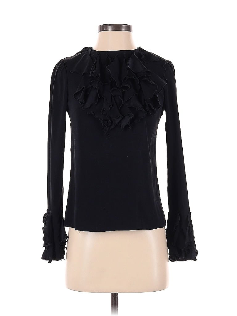 Alisha Levine 100% Silk Black Long Sleeve Blouse Size XS - photo 1
