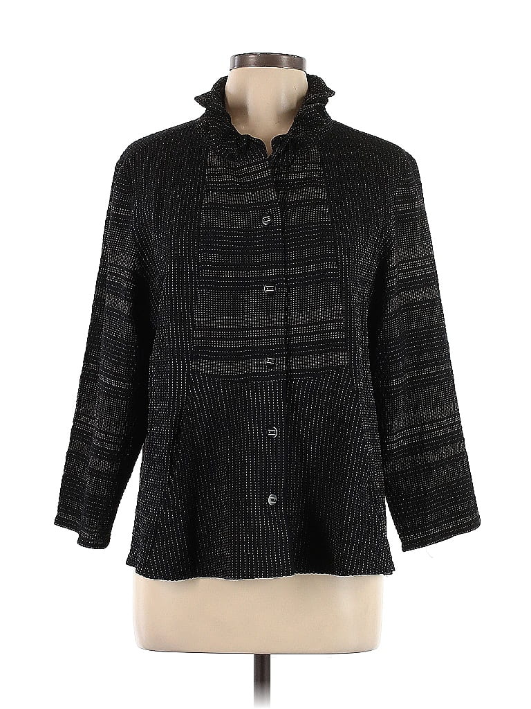 Habitat Houndstooth Tweed Black Long Sleeve Button-Down Shirt Size L - photo 1