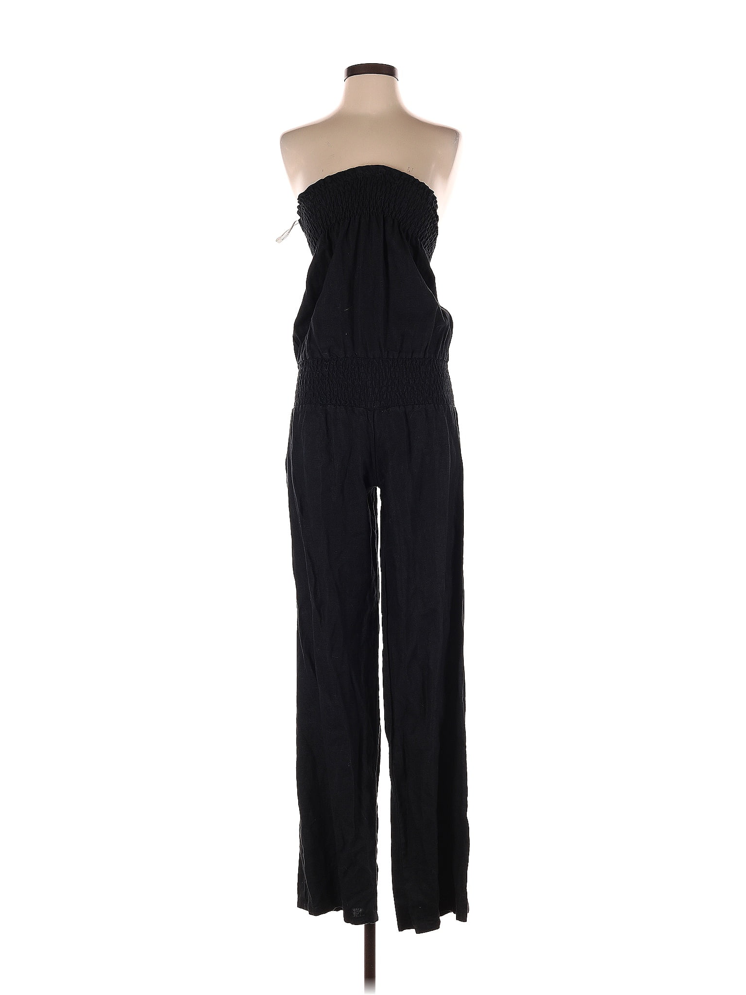 Young Fabulous & Broke Jacquard Solid Grid Black Jumpsuit Size XS 82