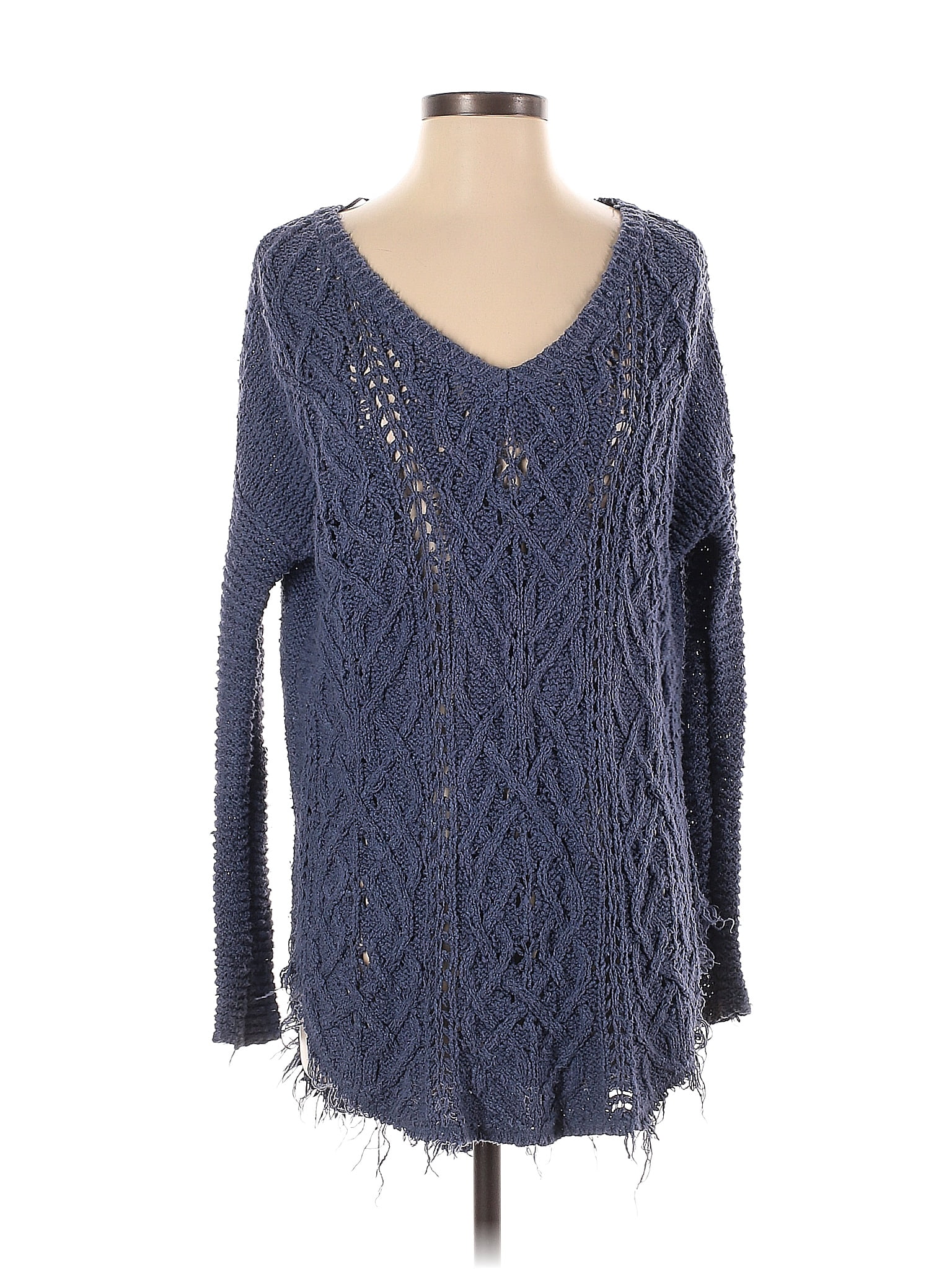 Free People Women's Copenhagen Thermal Sweater Blue Size Medium