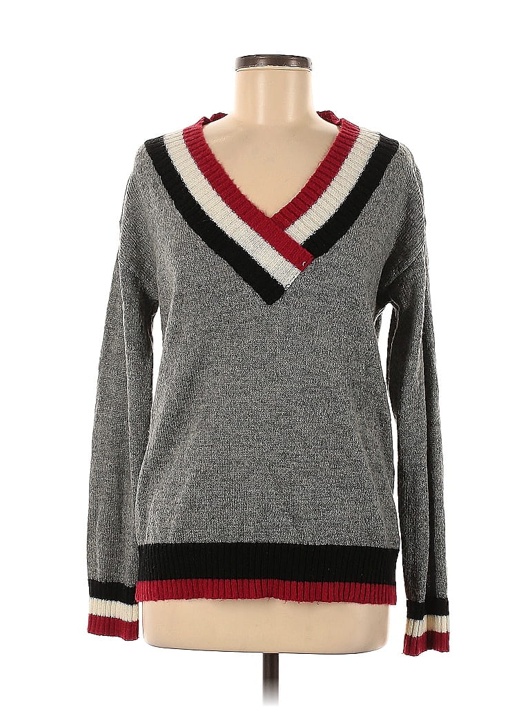 Rebecca Minkoff 100% Nylon Color Block Gray Pullover Sweater Size M - photo 1