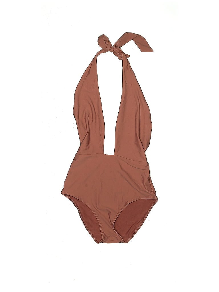 Aerie Solid Tortoise Graphic Brown One Piece Swimsuit Size S - 39% off ...