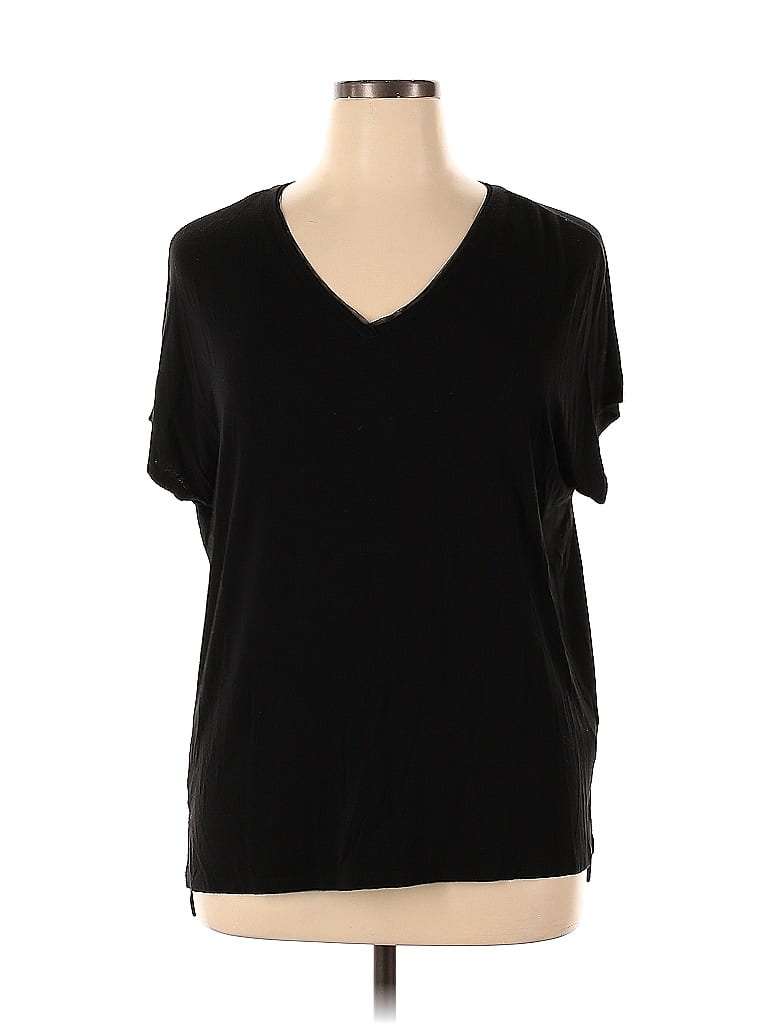 Tahari Black Short Sleeve T-Shirt Size XL - photo 1