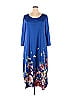 Assorted Brands Floral Motif Blue Casual Dress Size XL - photo 1