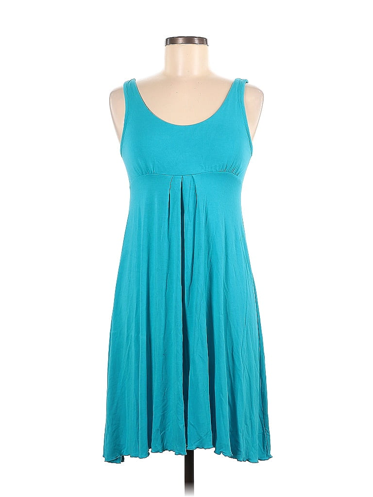Willow Knit by Pine Cone Hill Solid Teal Casual Dress Size M - photo 1