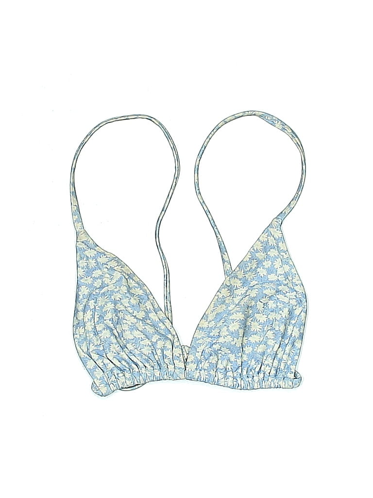 Sir. Marled Floral Motif Snake Print Acid Wash Print Paisley Batik Blue Swimsuit Top Size XS (0) - photo 1