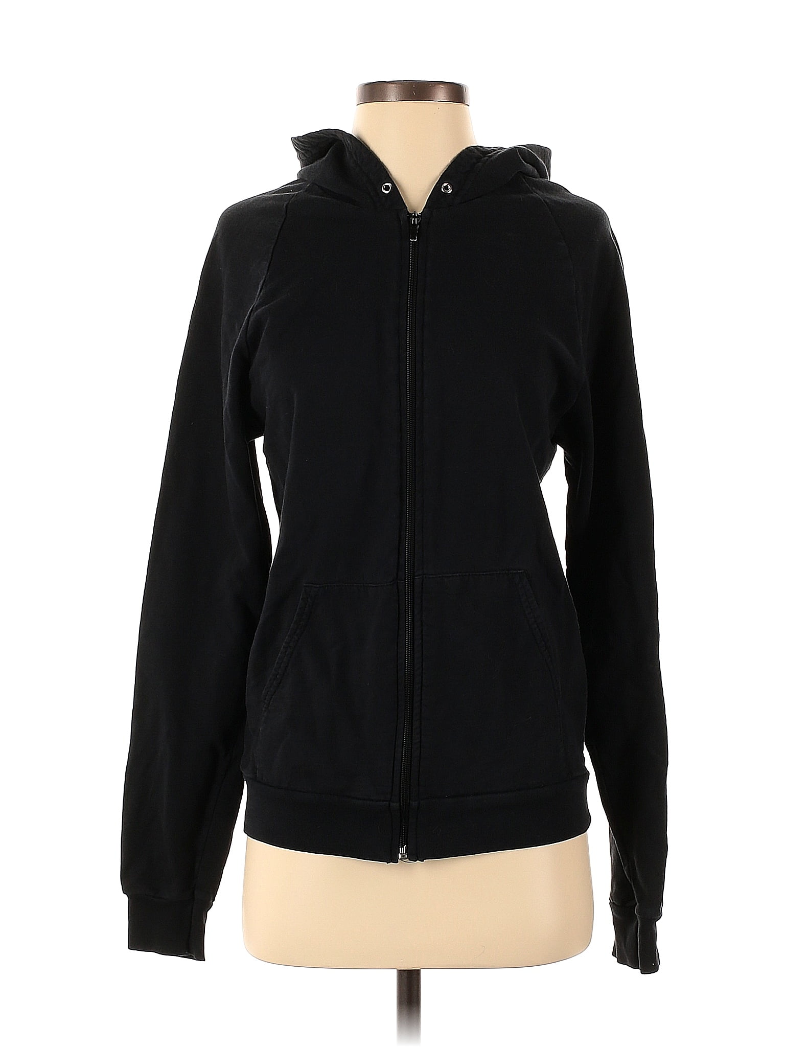 American Apparel 100 Cotton Black Zip Up Hoodie Size S 49 off ThredUp