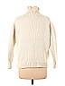 CAARA Solid Ivory Turtleneck Sweater Size L - photo 2