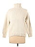 CAARA Solid Ivory Turtleneck Sweater Size L - photo 1