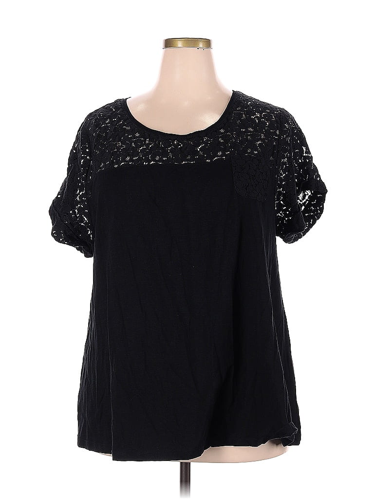 Style&Co Black Short Sleeve Blouse Size 3X (Plus) - photo 1