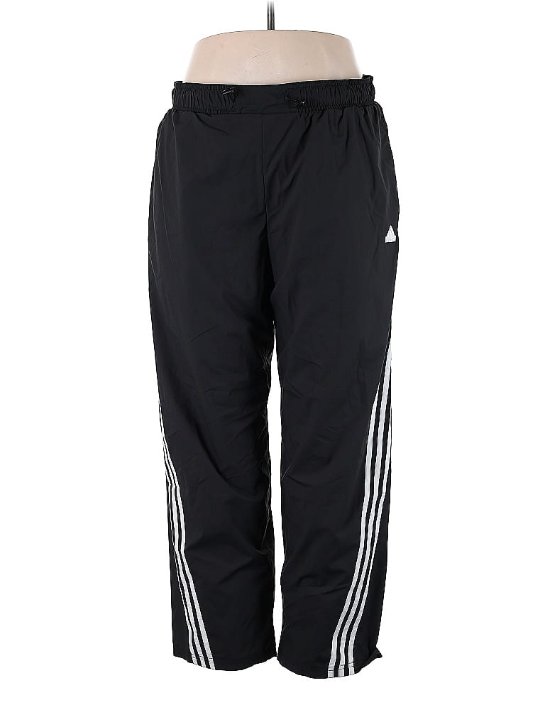 Adidas 100% Polyester Black Track Pants Size 2X (Plus) - photo 1