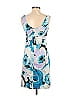 New York & Company Floral Motif Floral Graphic Blue Casual Dress Size 2 - photo 2