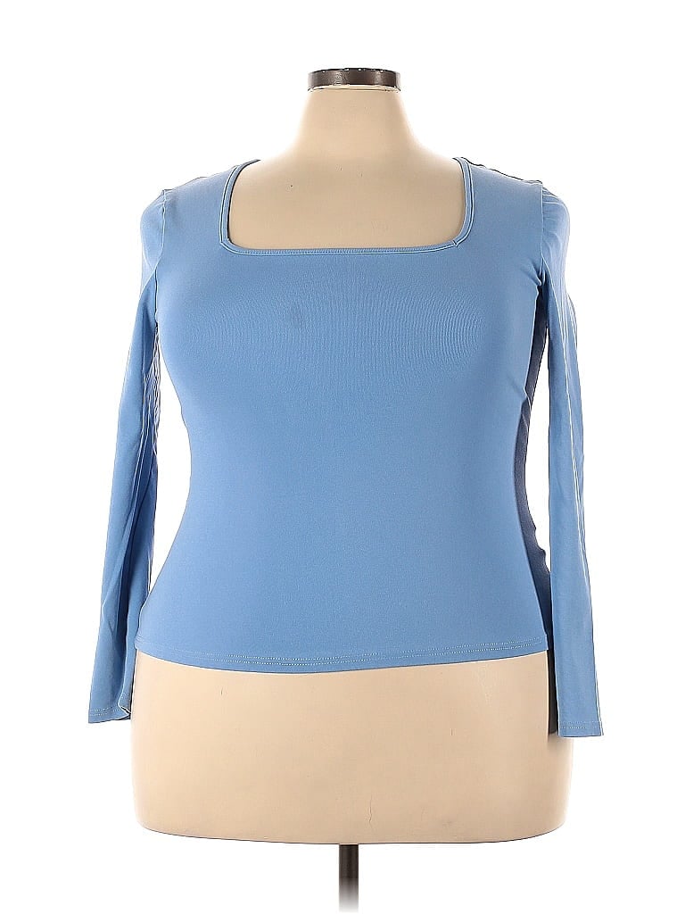 Pre-owned Shein Long Sleeve Blouse In Blue