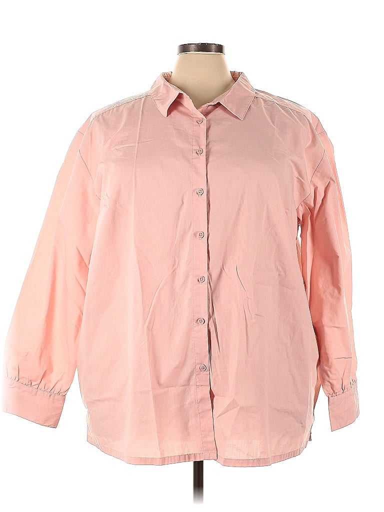 Assorted Brands Pink Long Sleeve Button-Down Shirt Size 3X (Plus) - photo 1