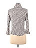 Jane and Delancey Stripes Gray Long Sleeve Button-Down Shirt Size M - photo 2