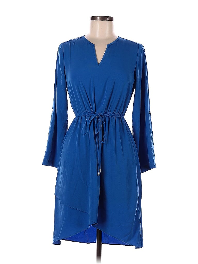 Alfani 100% Polyester Blue Casual Dress Size 6 (Petite) - photo 1