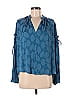 Current Air 100% Polyester Blue Long Sleeve Blouse Size S - photo 1