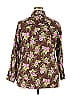 Jones New York Signature 100% Cotton Tortoise Floral Motif Floral Batik Brown Long Sleeve Button-Down Shirt Size 2X (Plus) - photo 2