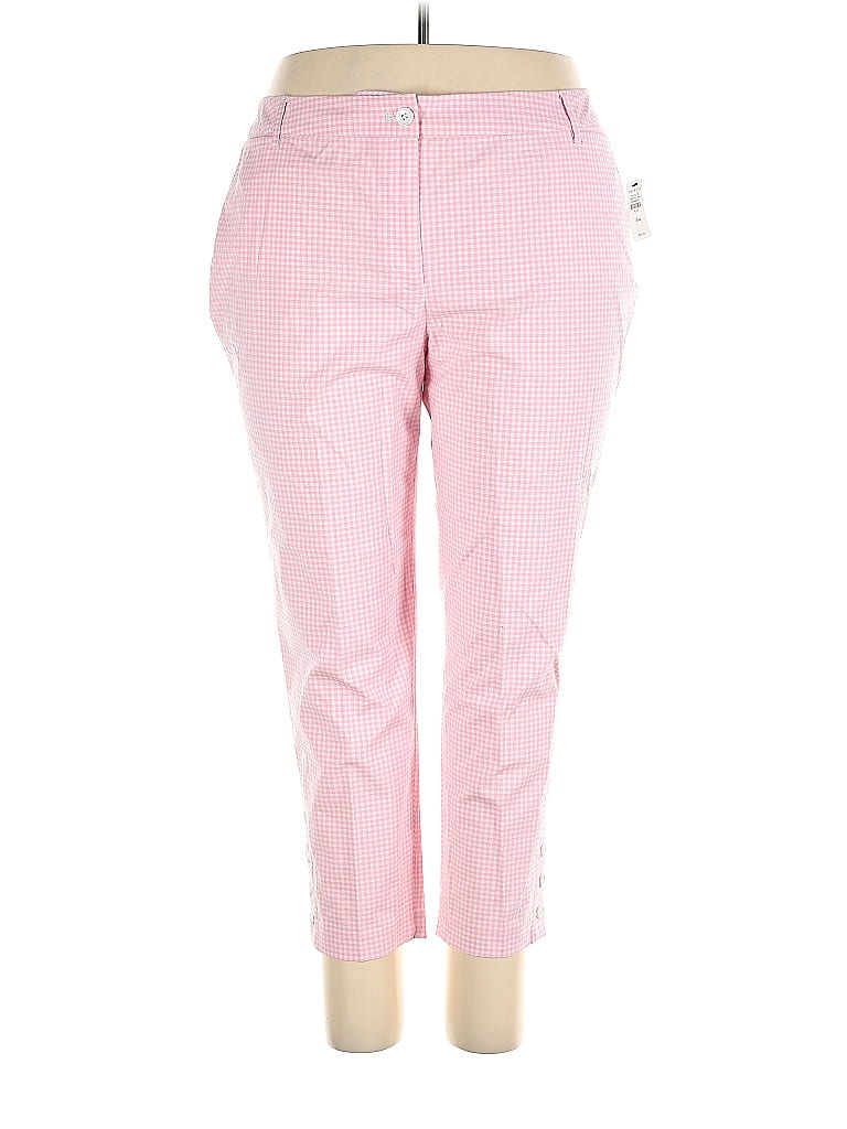 Talbots Checkered-gingham Pink Khakis Size 18 (Plus) - photo 1